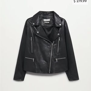 Mango Oversized Leather Jacket